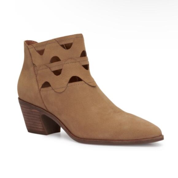 LUCKY BRAND Womens 8.5 Gezana Cutout Suede Bootie NEW - Picture 1 of 12